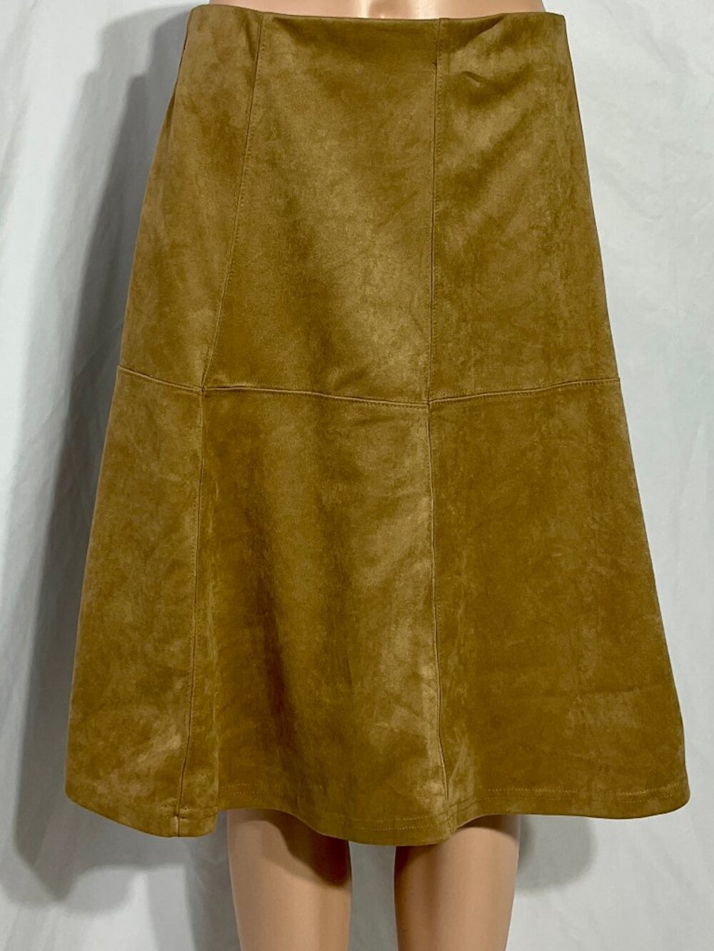 Westport Size L Knee Length Faux Suede A Line Skirt Vintage Midi